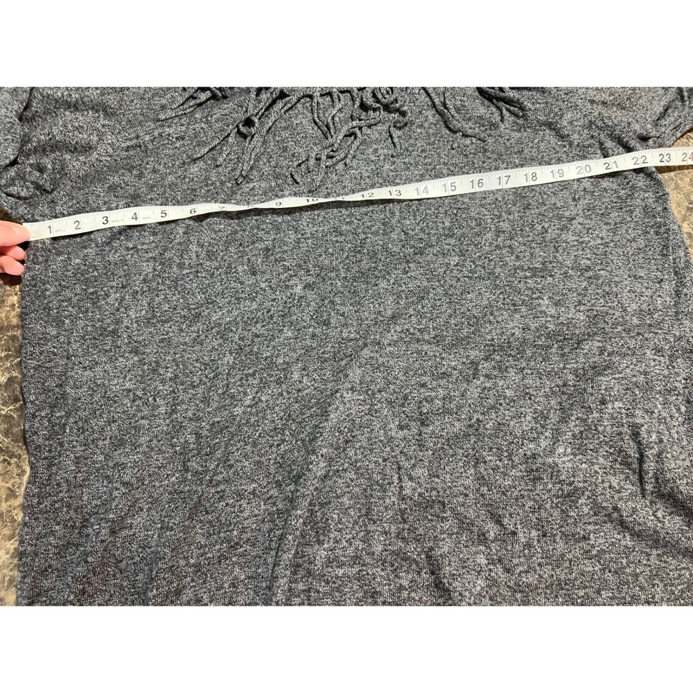 Chelsea & Theodore Woman Grey Cowl Neck Fringe Tassel Sweater Plus Size 2X Wool - Picture 3 of 5